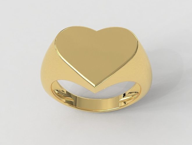Heart Signet Ring 3D print model