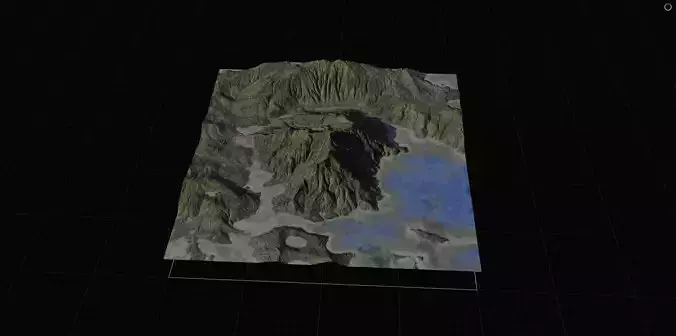 8K Gaea lake and height map texture
