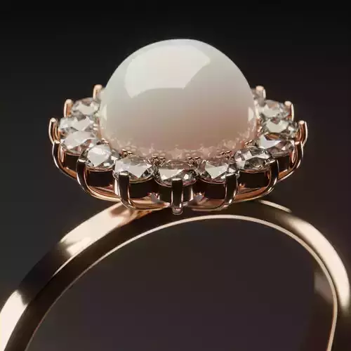 Realistic Pearl Ring Jewelry
