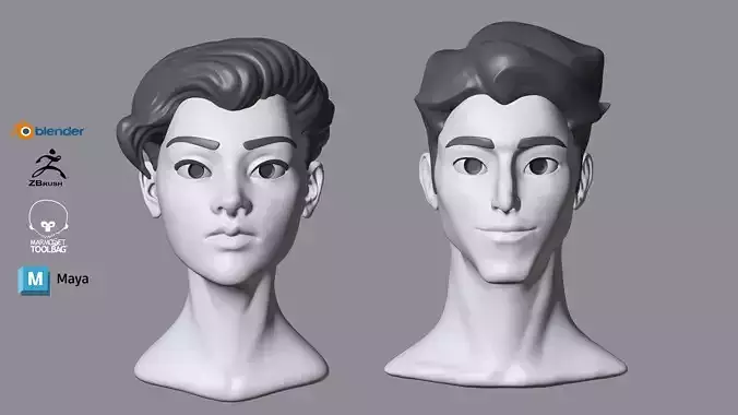 Male and female stylized character sculpt George and Victoria