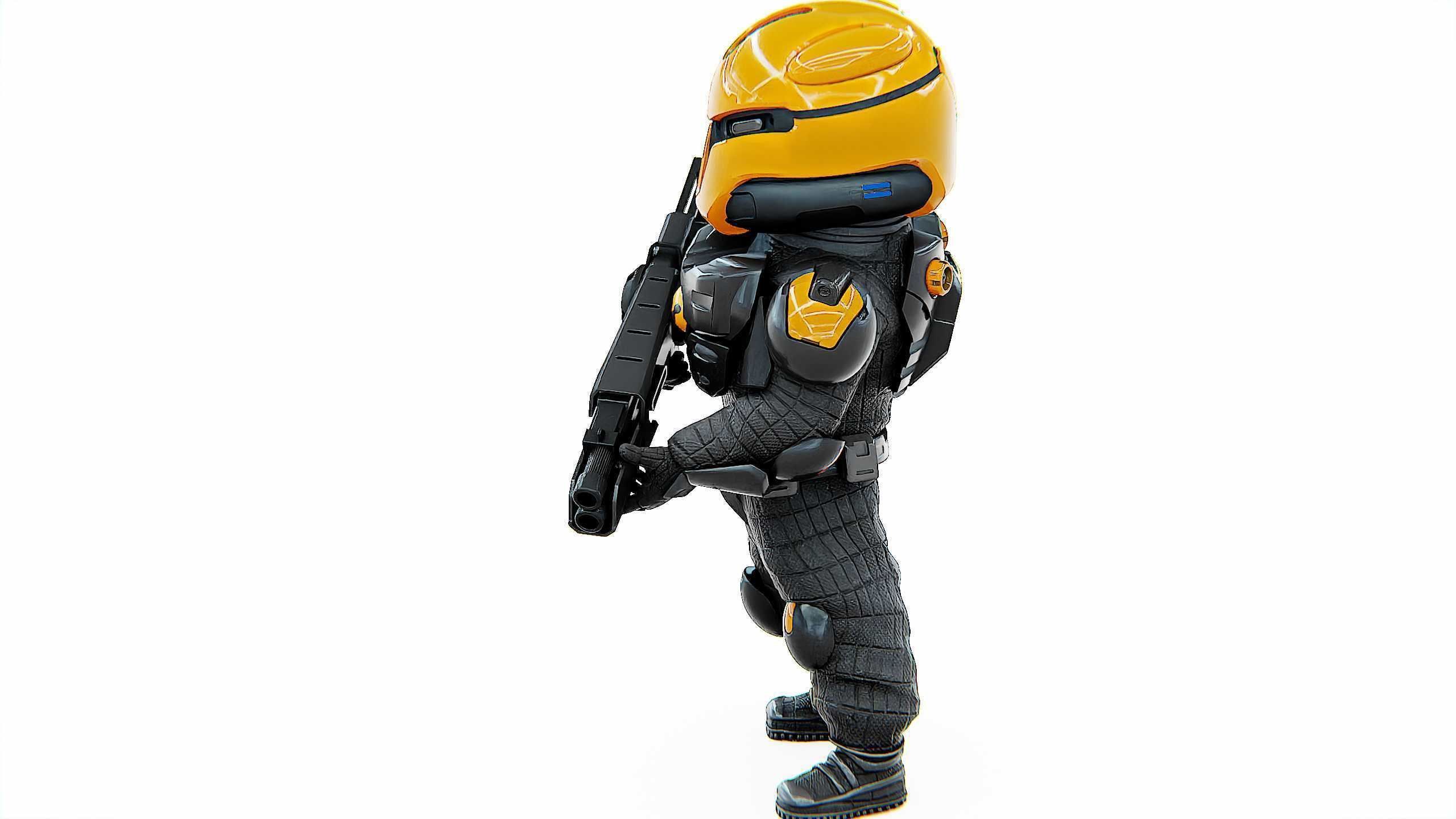 CYBER SOLDIER XC-500 Rigged for Unreal Engine - Unity - MIXAMO 3D model_16