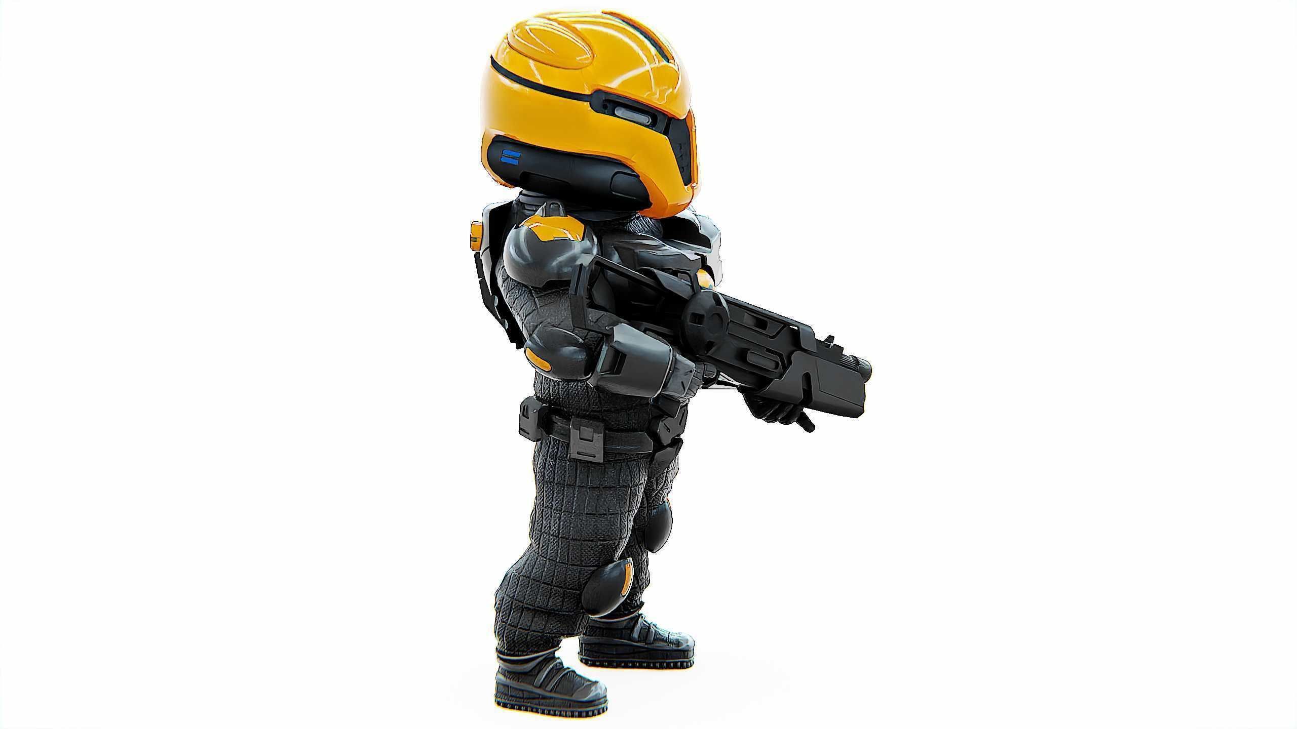 CYBER SOLDIER XC-500 Rigged for Unreal Engine - Unity - MIXAMO 3D model_4