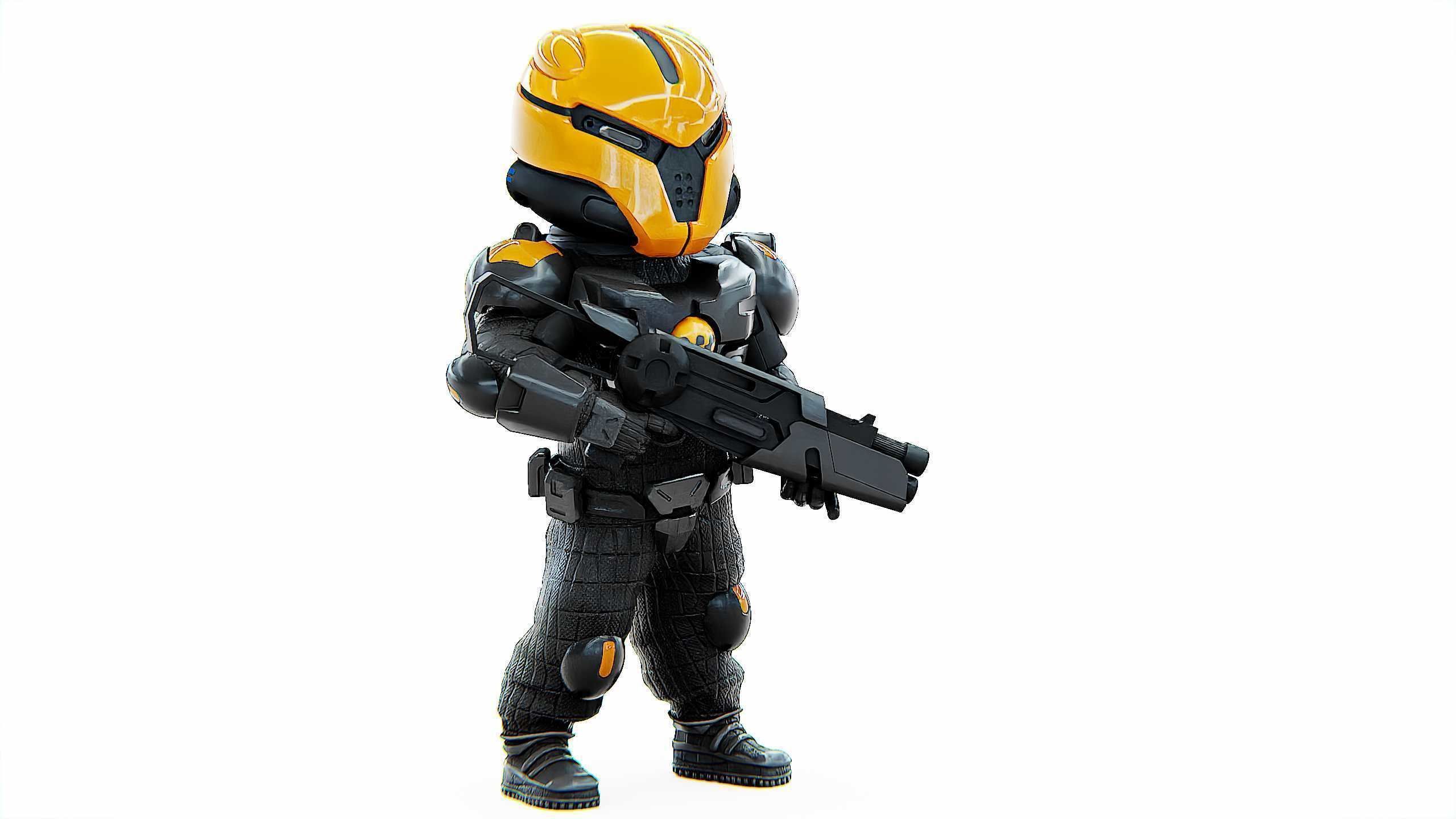 CYBER SOLDIER XC-500 Rigged for Unreal Engine - Unity - MIXAMO 3D model_2