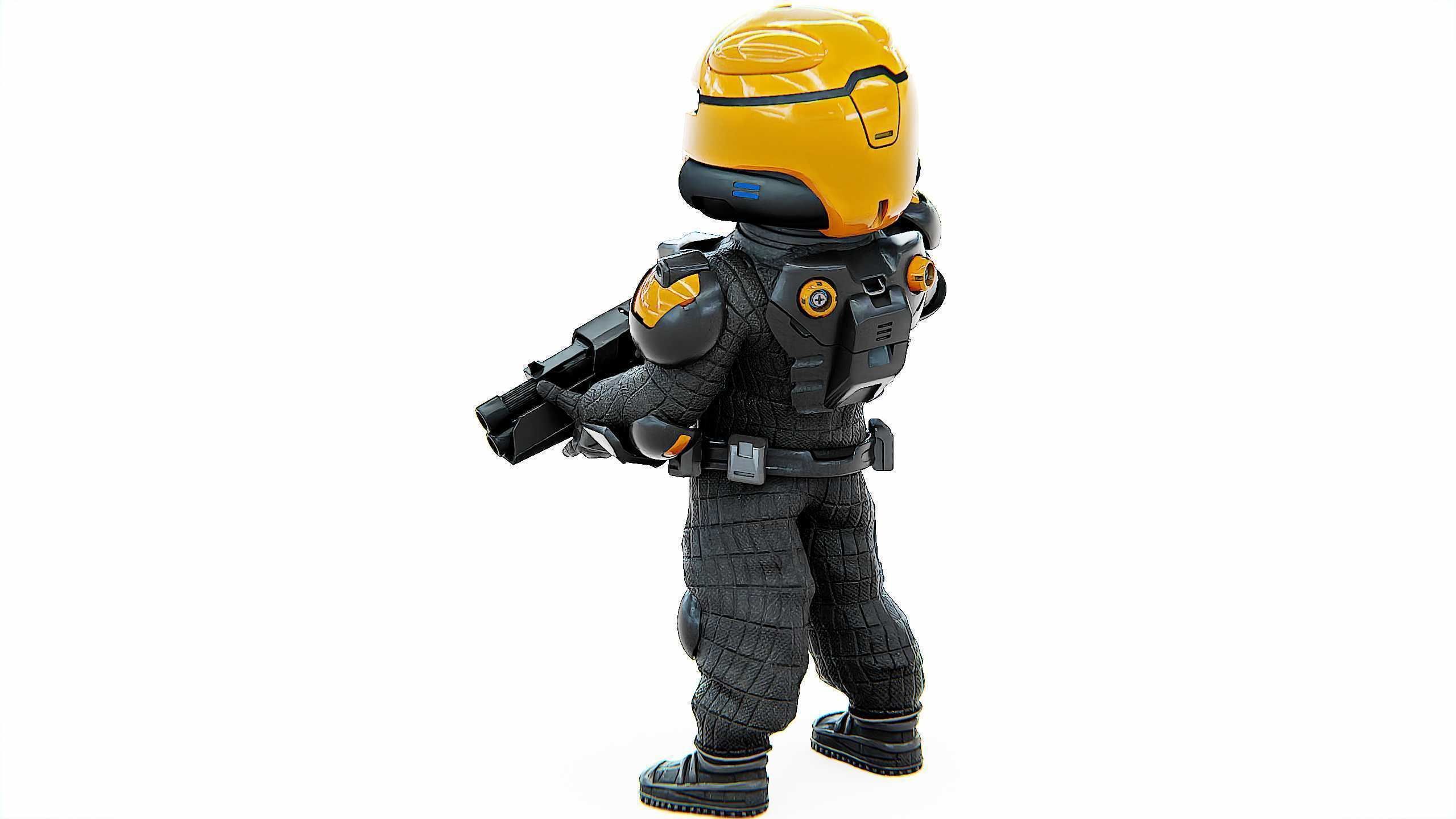 CYBER SOLDIER XC-500 Rigged for Unreal Engine - Unity - MIXAMO 3D model_13