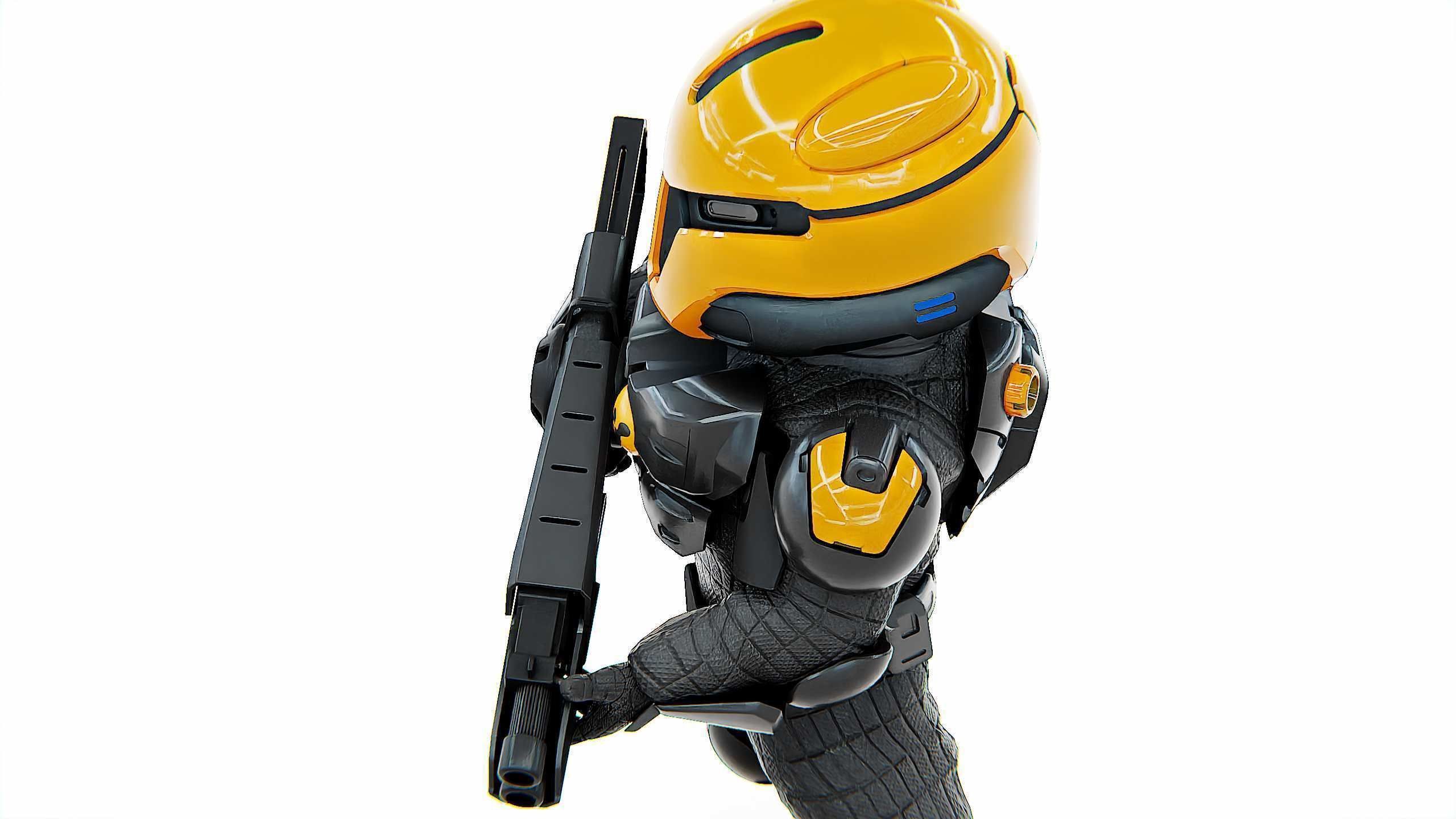 CYBER SOLDIER XC-500 Rigged for Unreal Engine - Unity - MIXAMO 3D model_27