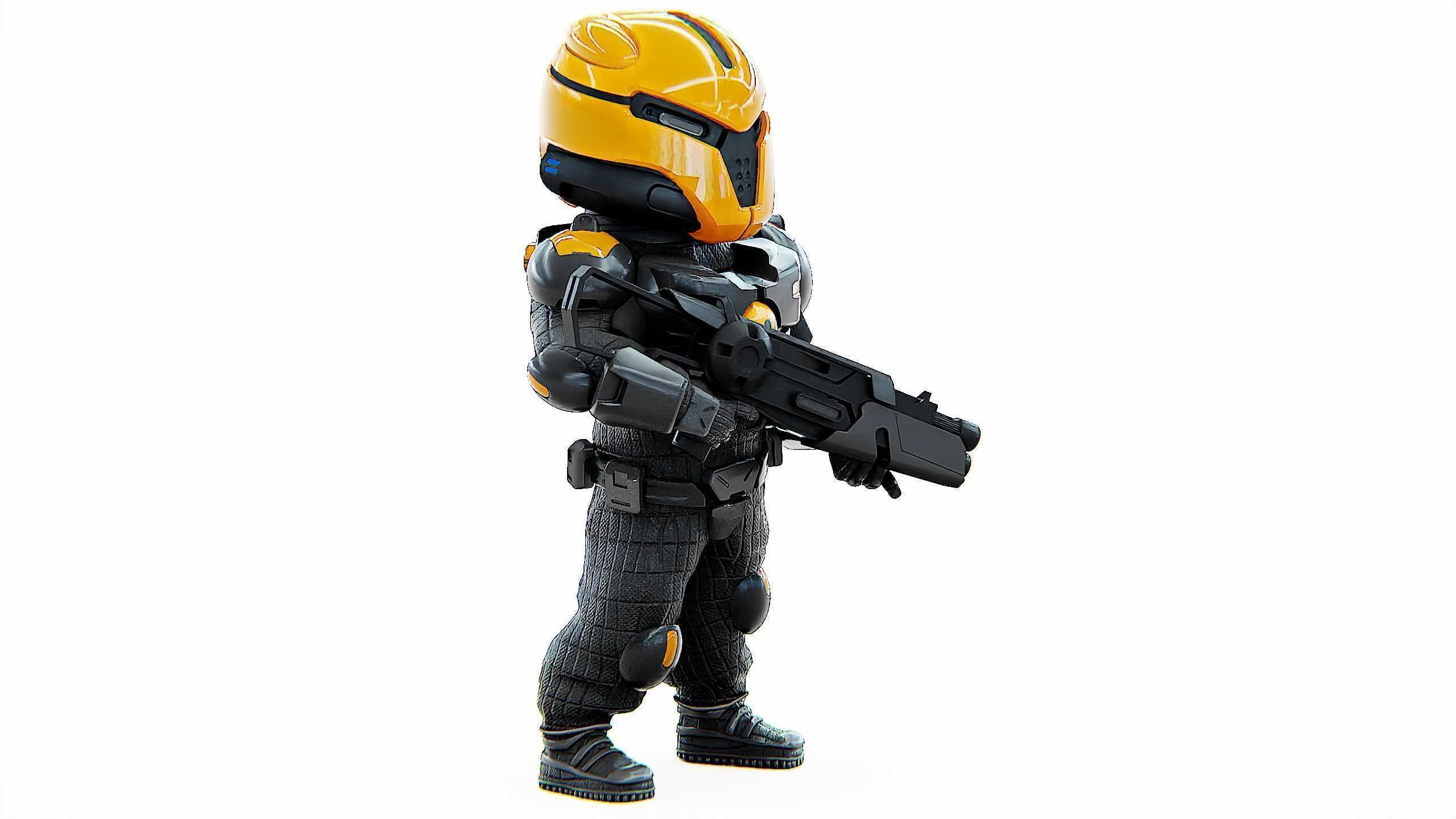 CYBER SOLDIER XC-500 Rigged for Unreal Engine - Unity - MIXAMO 3D model_3