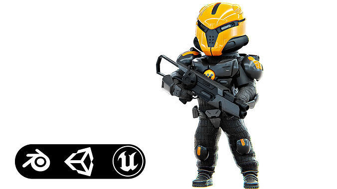 CYBER SOLDIER XC-500 Rigged for Unreal Engine - Unity - MIXAMO 3D model