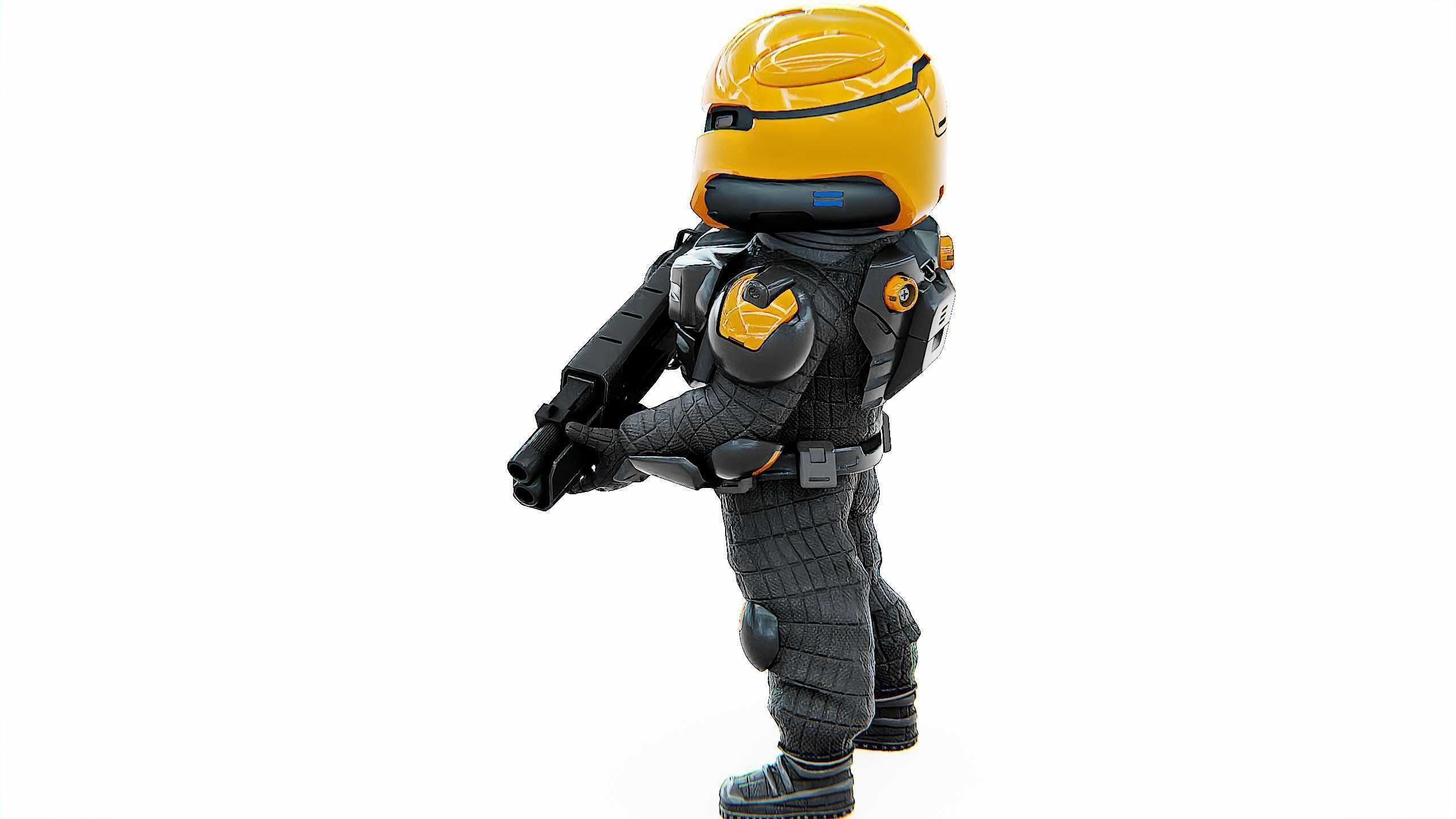 CYBER SOLDIER XC-500 Rigged for Unreal Engine - Unity - MIXAMO 3D model_15