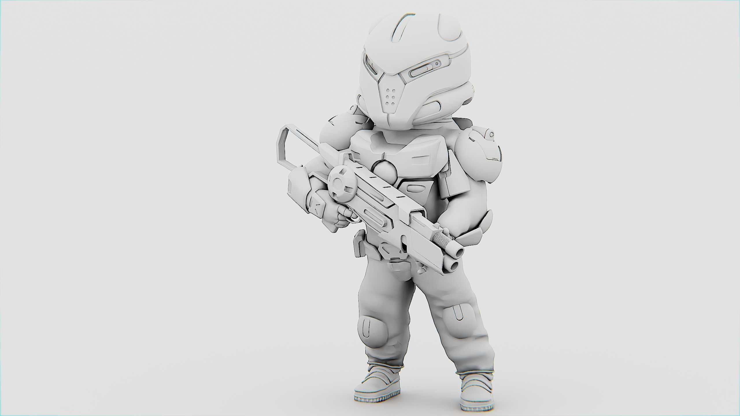 CYBER SOLDIER XC-500 Rigged for Unreal Engine - Unity - MIXAMO 3D model_32