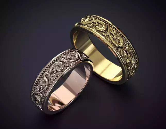 WEDDING RINGS WITH ORNAMENTS 1