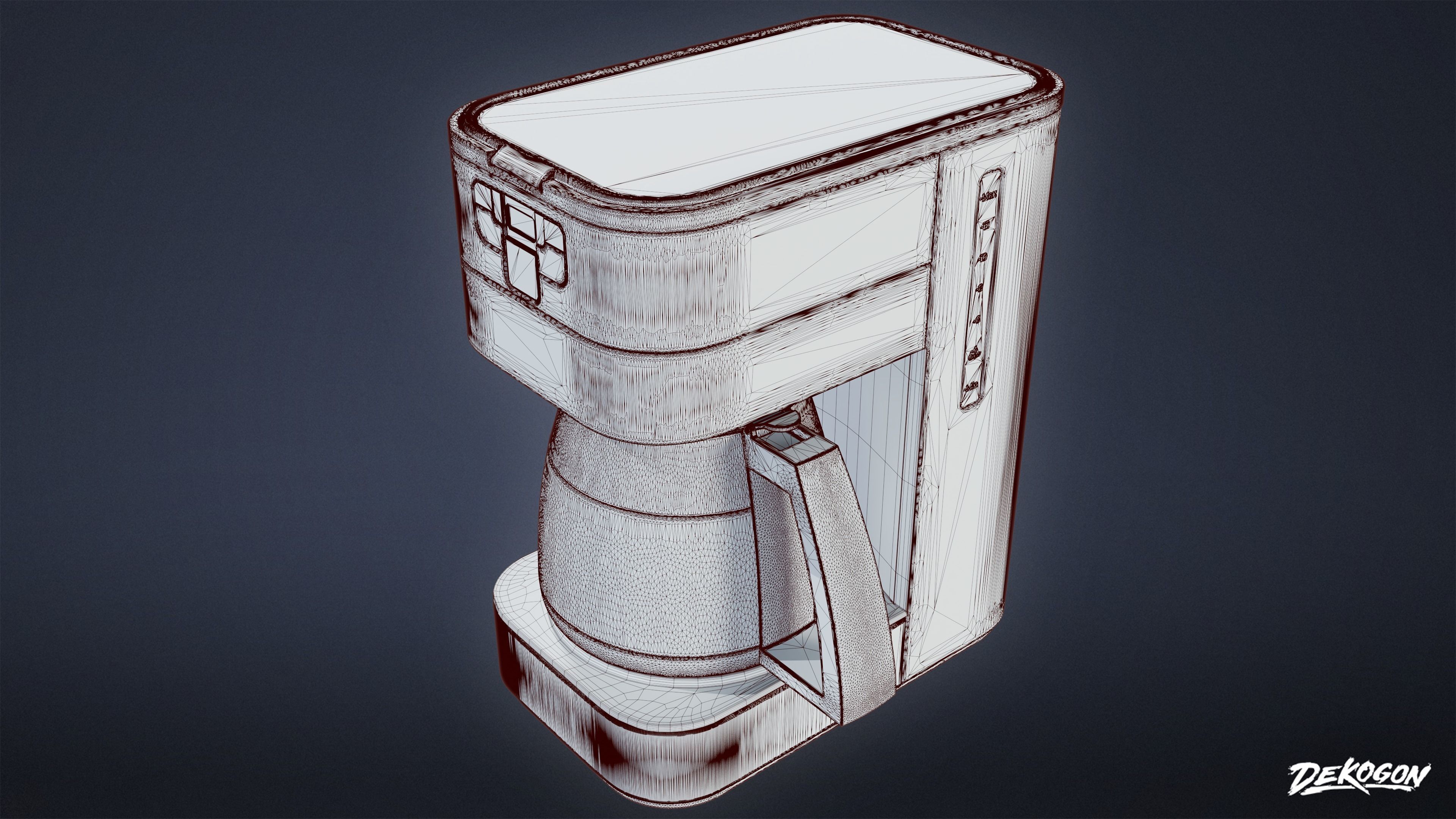 SUBURBS - Coffee Maker 01 - LOW POLY AND NANITE Low-poly 3D model_10