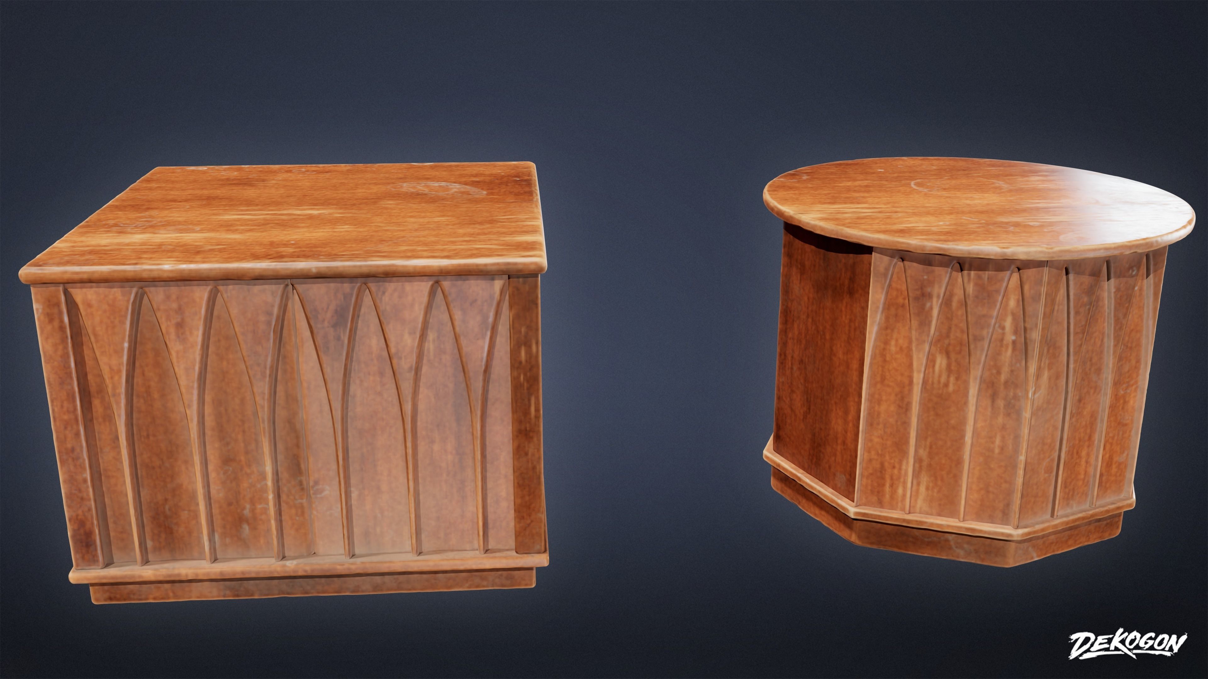 SUBURBS - Coffee Table 24 - LOW POLY AND NANITE Low-poly 3D model_7