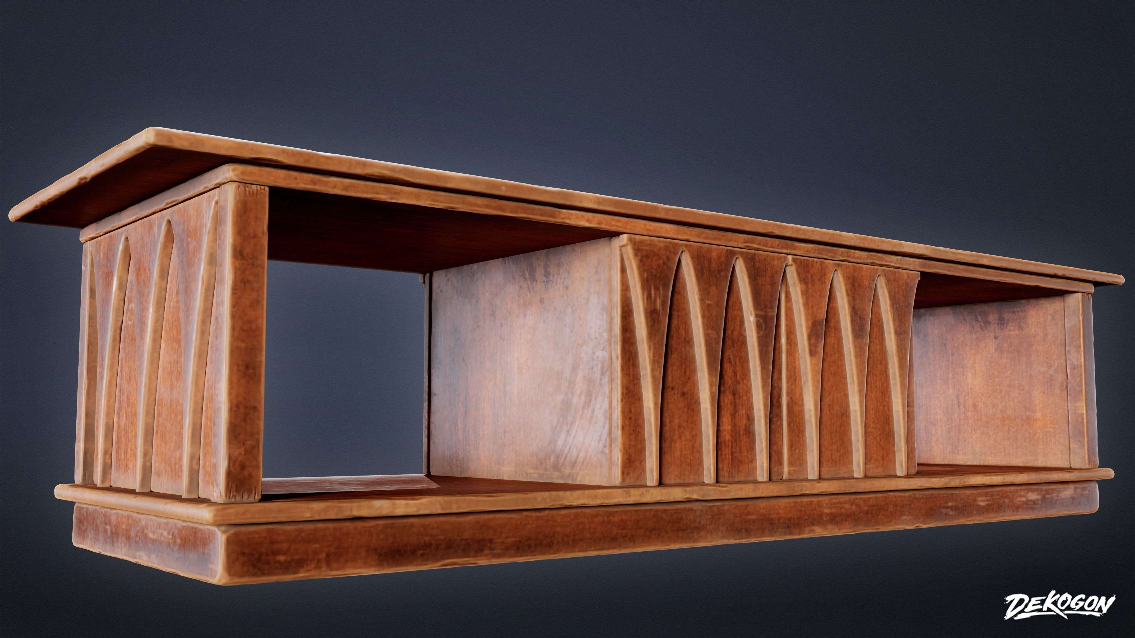 SUBURBS - Coffee Table 24 - LOW POLY AND NANITE Low-poly 3D model_4