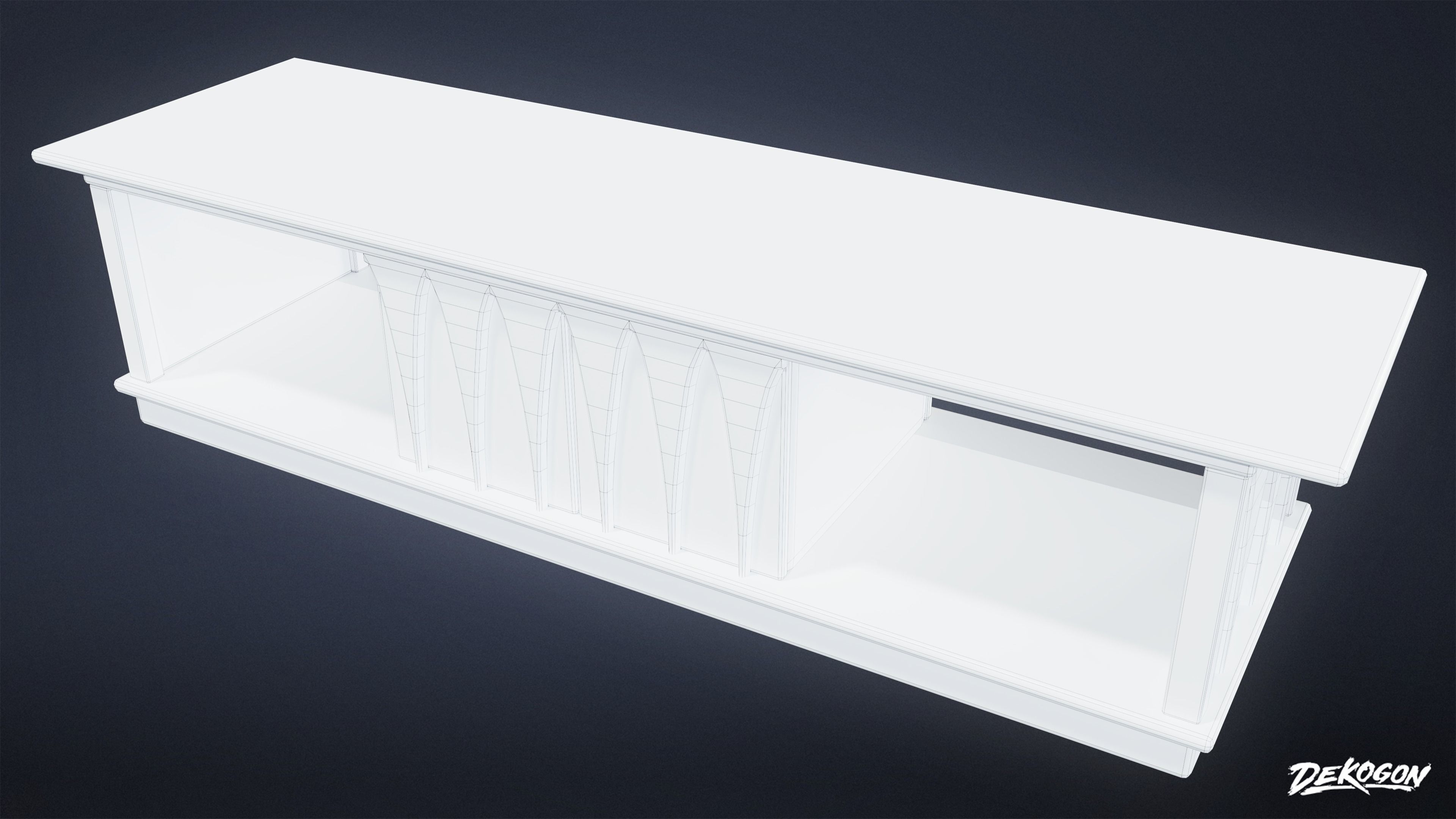 SUBURBS - Coffee Table 24 - LOW POLY AND NANITE Low-poly 3D model_14