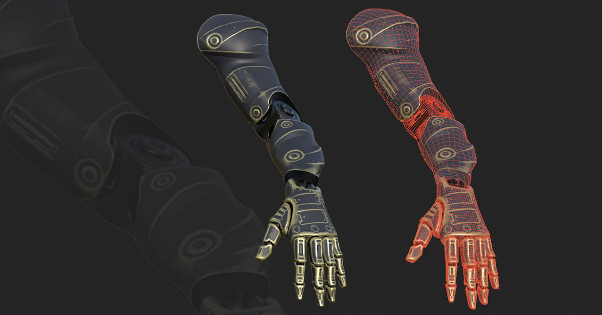 30 SCIFI ARMS with 4k Textures and UVS for ALL Softwares 3D model_21