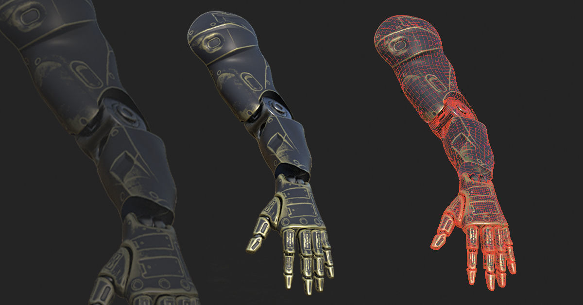 30 SCIFI ARMS with 4k Textures and UVS for ALL Softwares 3D model_12