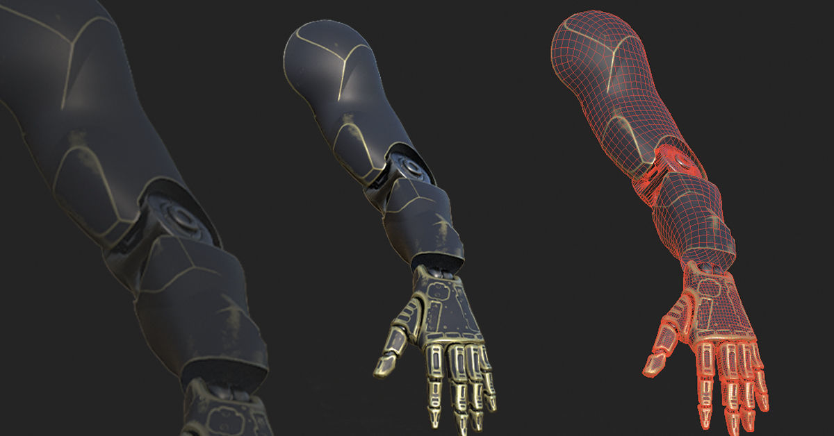 30 SCIFI ARMS with 4k Textures and UVS for ALL Softwares 3D model_1