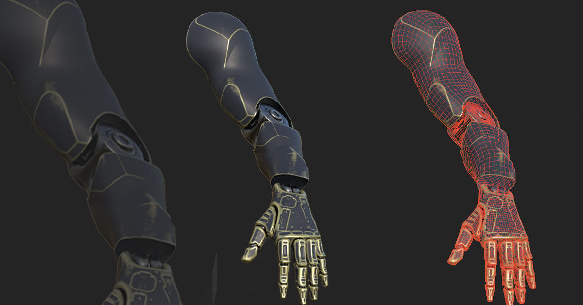 30 SCIFI ARMS with 4k Textures and UVS for ALL Softwares 3D model_27