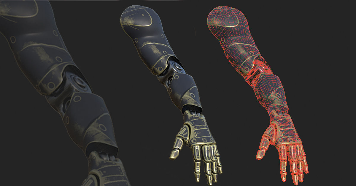 30 SCIFI ARMS with 4k Textures and UVS for ALL Softwares 3D model_15