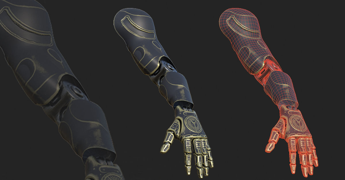 30 SCIFI ARMS with 4k Textures and UVS for ALL Softwares 3D model_25