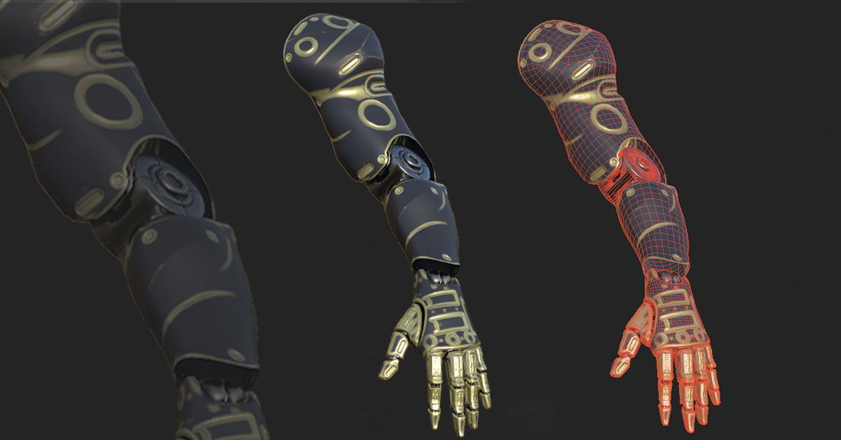 30 SCIFI ARMS with 4k Textures and UVS for ALL Softwares 3D model_16