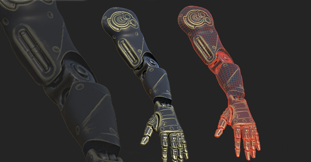 30 SCIFI ARMS with 4k Textures and UVS for ALL Softwares 3D model_20