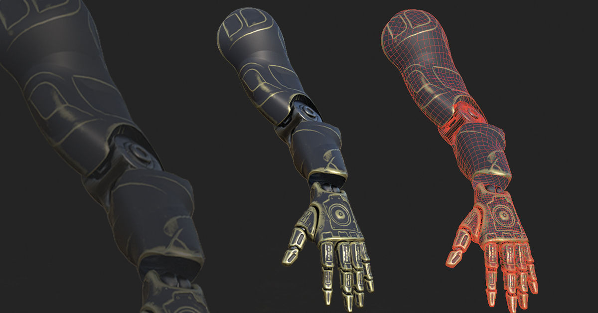 30 SCIFI ARMS with 4k Textures and UVS for ALL Softwares 3D model_7