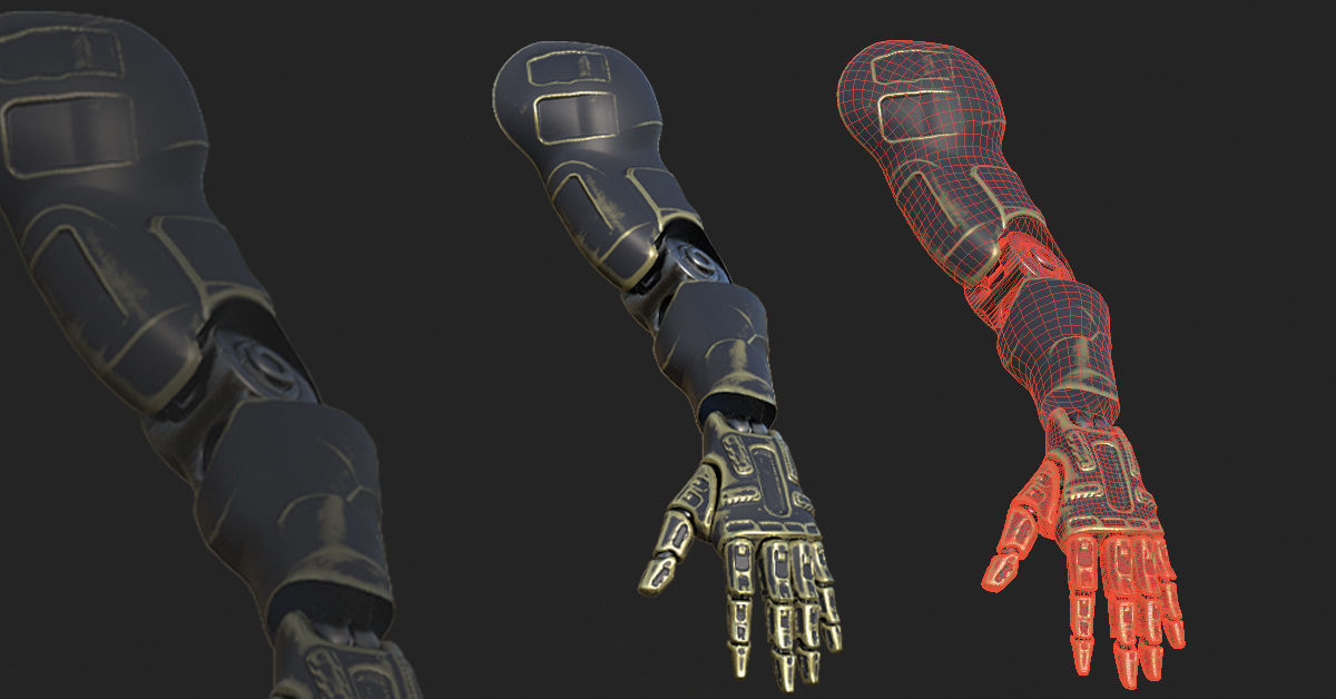 30 SCIFI ARMS with 4k Textures and UVS for ALL Softwares 3D model_9