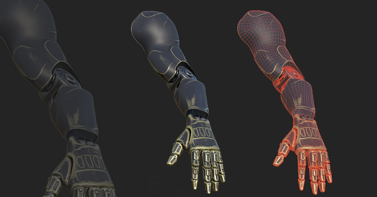 30 SCIFI ARMS with 4k Textures and UVS for ALL Softwares 3D model_10