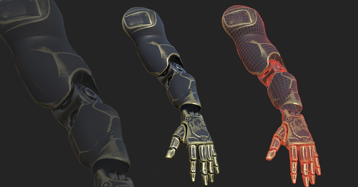 30 SCIFI ARMS with 4k Textures and UVS for ALL Softwares 3D model_8