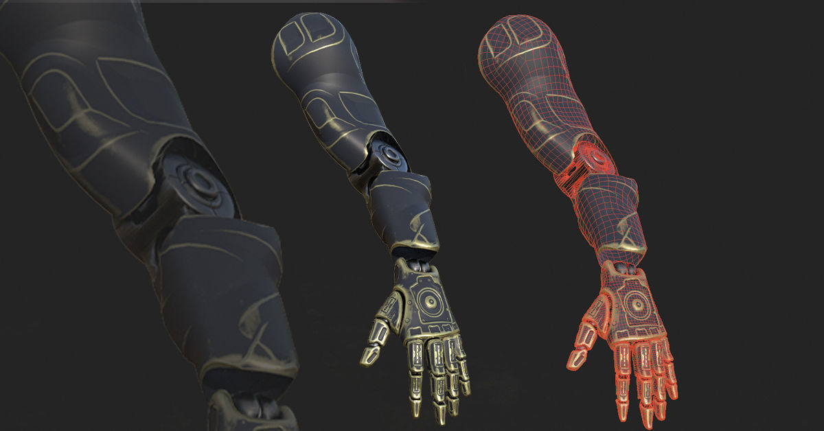 30 SCIFI ARMS with 4k Textures and UVS for ALL Softwares 3D model_18