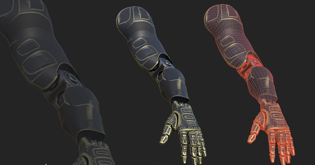 30 SCIFI ARMS with 4k Textures and UVS for ALL Softwares 3D model_3