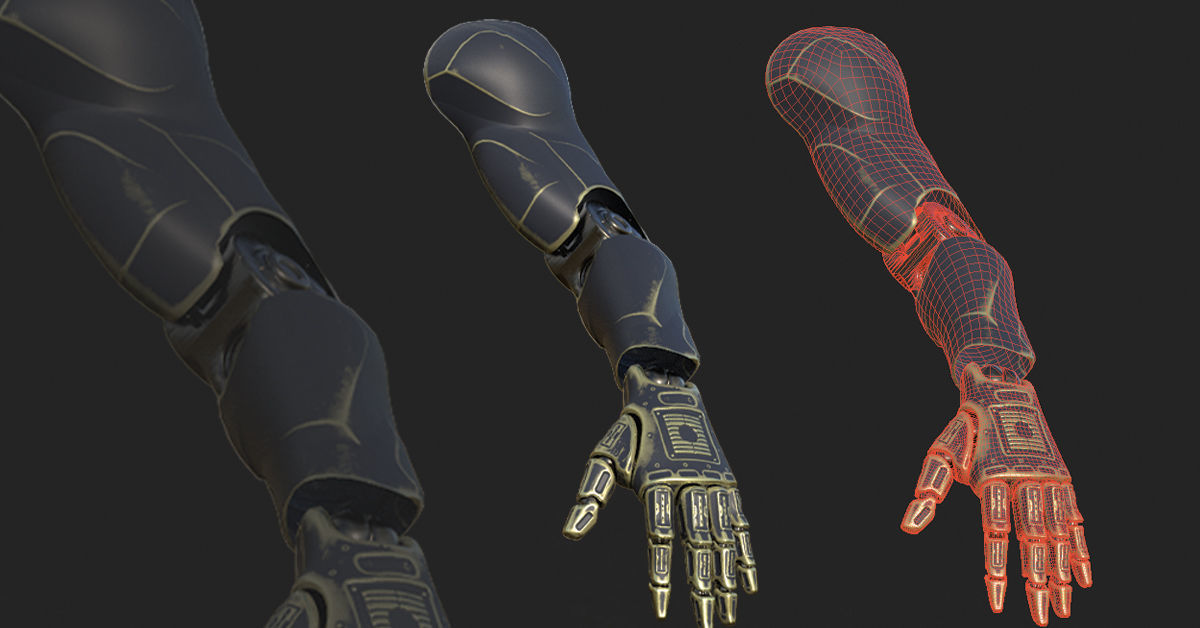 30 SCIFI ARMS with 4k Textures and UVS for ALL Softwares 3D model_6