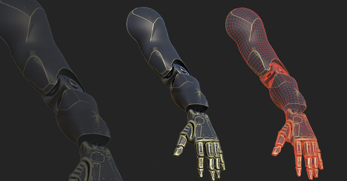 30 SCIFI ARMS with 4k Textures and UVS for ALL Softwares 3D model_2