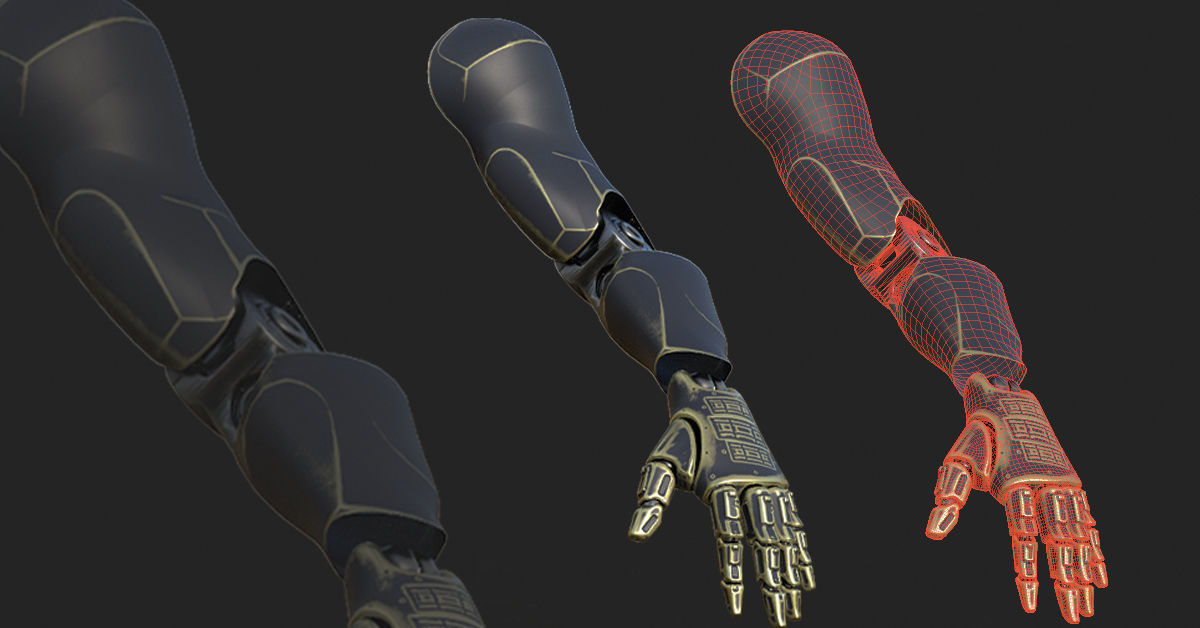 30 SCIFI ARMS with 4k Textures and UVS for ALL Softwares 3D model_24