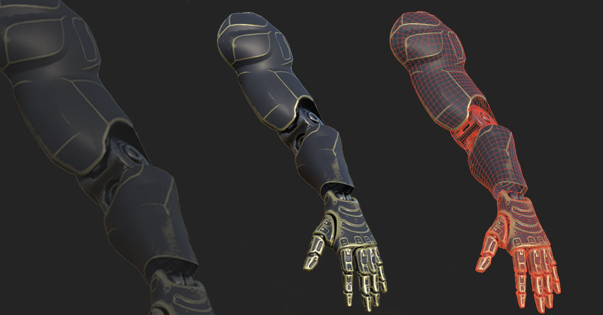 30 SCIFI ARMS with 4k Textures and UVS for ALL Softwares 3D model_4