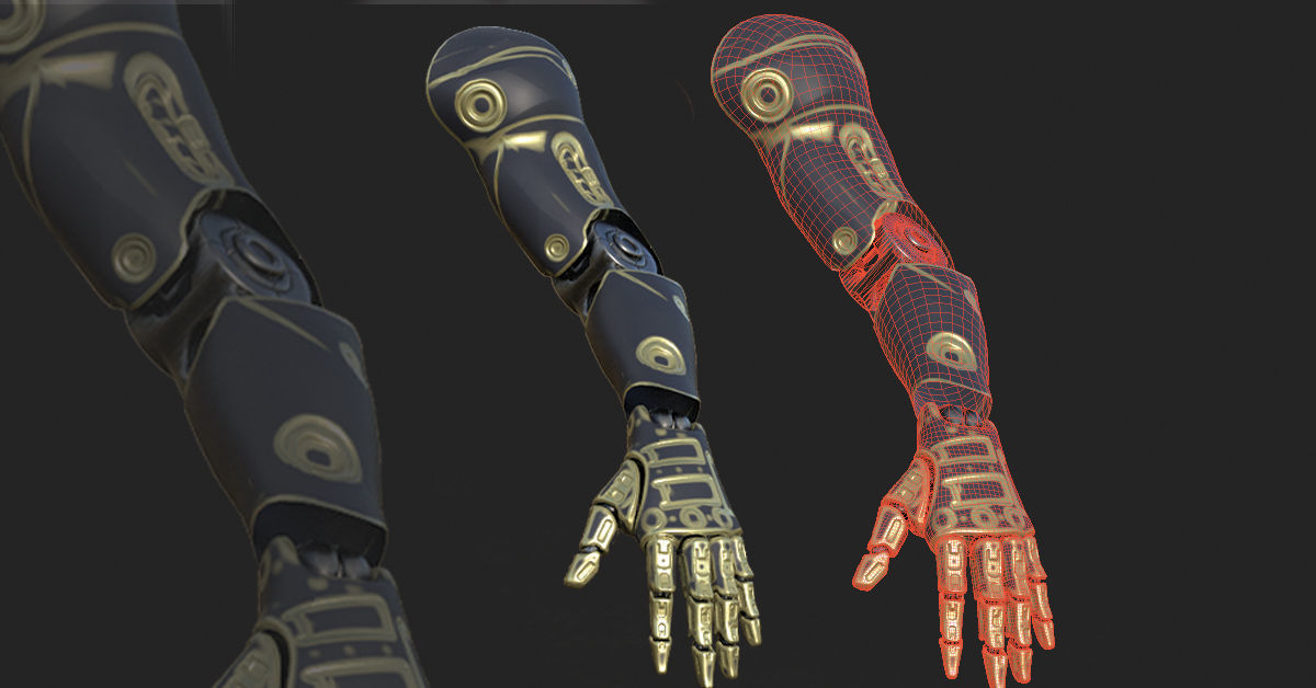 30 SCIFI ARMS with 4k Textures and UVS for ALL Softwares 3D model_19