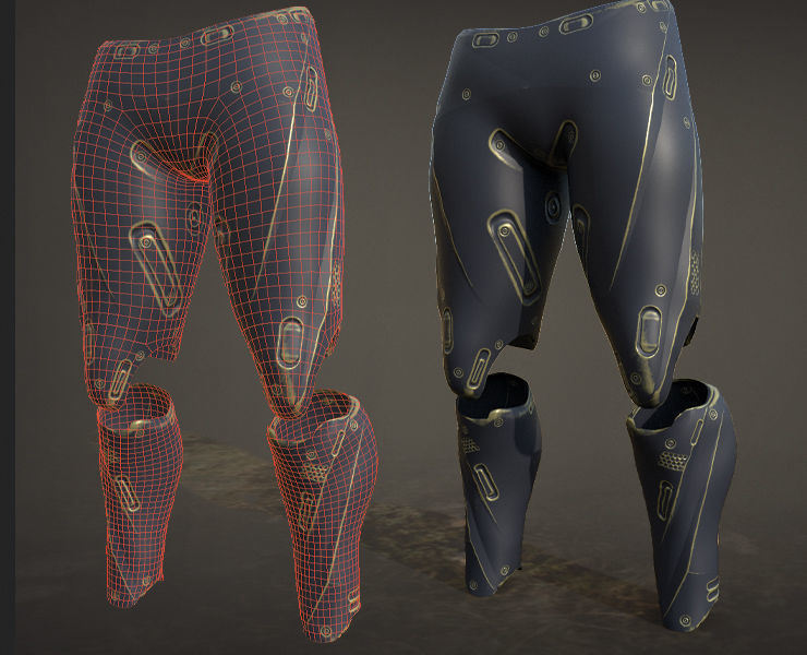 30 SCIFI LEGS with 4k Textures and UVS for ALL Softwares  Low-poly 3D model_17