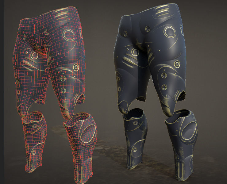 30 SCIFI LEGS with 4k Textures and UVS for ALL Softwares  Low-poly 3D model_5
