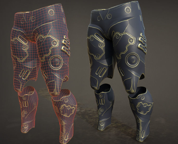 30 SCIFI LEGS with 4k Textures and UVS for ALL Softwares  Low-poly 3D model_22