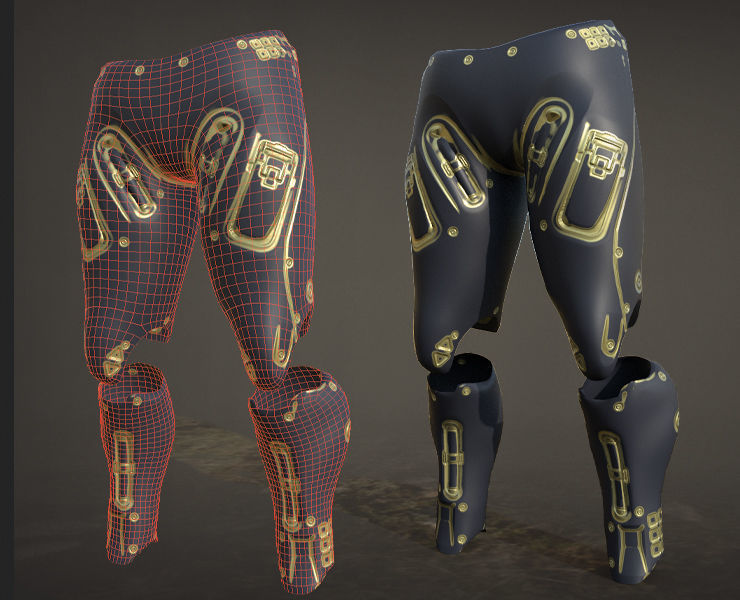 30 SCIFI LEGS with 4k Textures and UVS for ALL Softwares  Low-poly 3D model_15