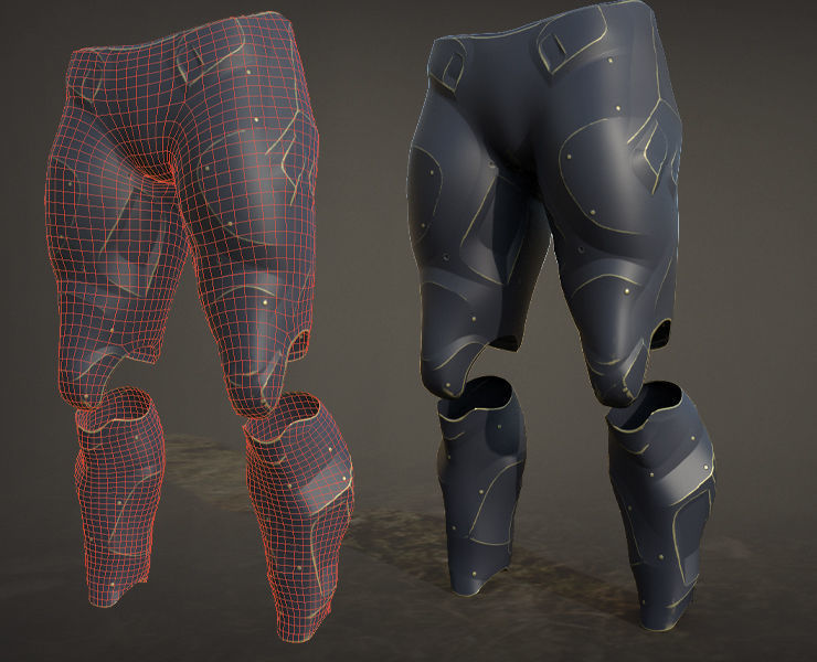30 SCIFI LEGS with 4k Textures and UVS for ALL Softwares  Low-poly 3D model_25