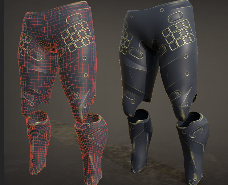 30 SCIFI LEGS with 4k Textures and UVS for ALL Softwares  Low-poly 3D model_14