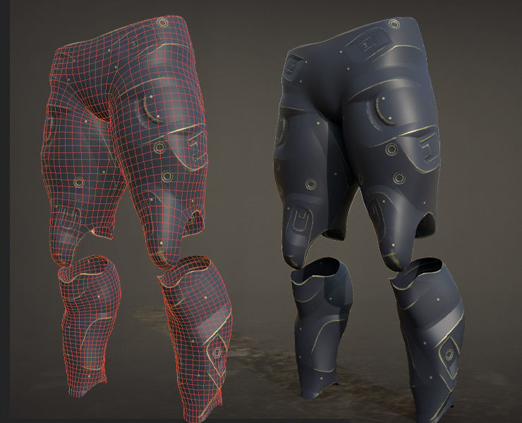 30 SCIFI LEGS with 4k Textures and UVS for ALL Softwares  Low-poly 3D model_27