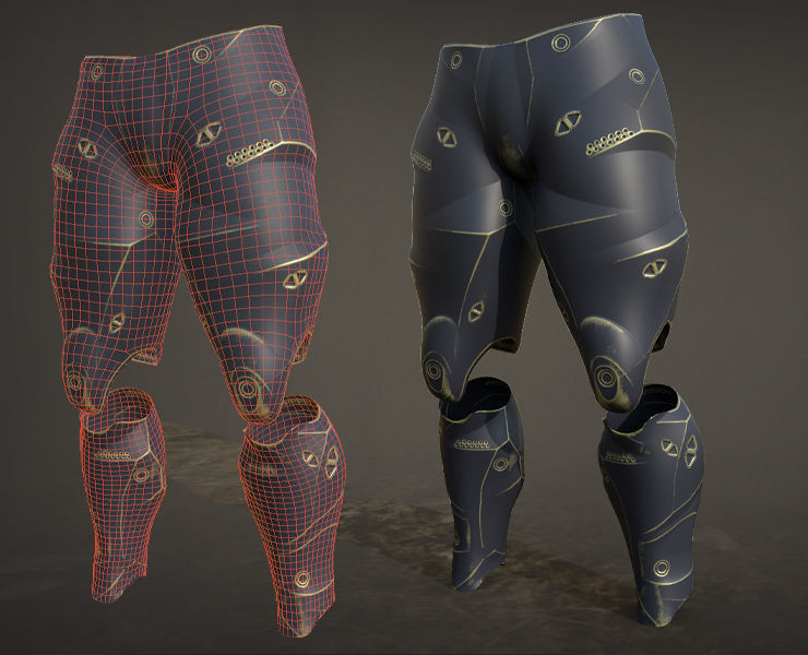 30 SCIFI LEGS with 4k Textures and UVS for ALL Softwares  Low-poly 3D model_11