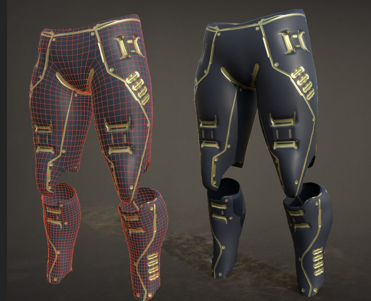 30 SCIFI LEGS with 4k Textures and UVS for ALL Softwares  Low-poly 3D model_19