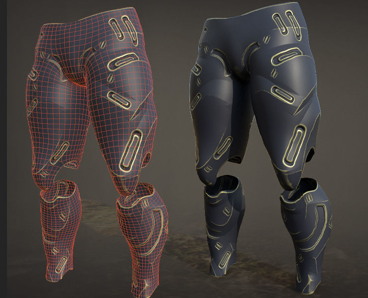 30 SCIFI LEGS with 4k Textures and UVS for ALL Softwares  Low-poly 3D model_10