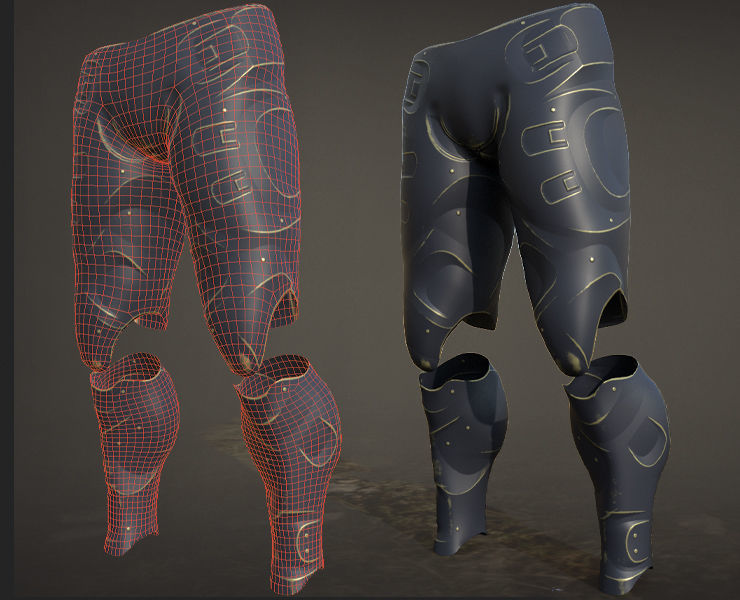 30 SCIFI LEGS with 4k Textures and UVS for ALL Softwares  Low-poly 3D model_2