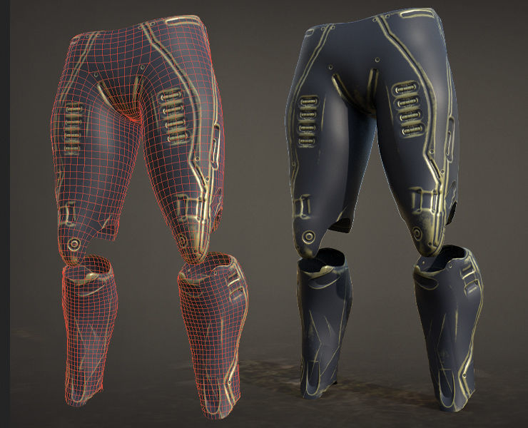 30 SCIFI LEGS with 4k Textures and UVS for ALL Softwares  Low-poly 3D model_16