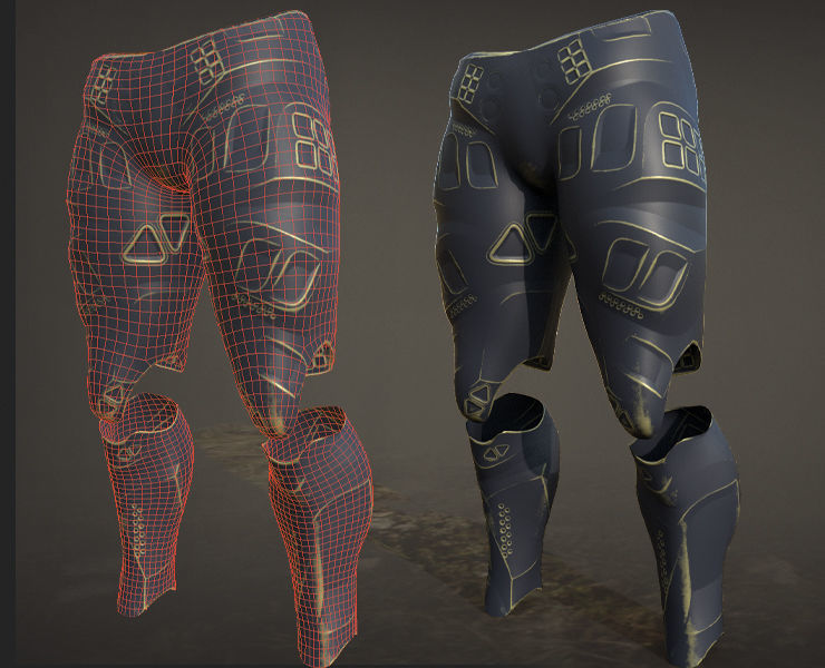 30 SCIFI LEGS with 4k Textures and UVS for ALL Softwares  Low-poly 3D model_6